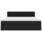 Preview: Bett mit LED-Lichtleisten Schwarz 180 x 200 cm Stoff