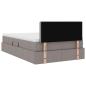 Preview: Bett mit LED-Lichtleisten mit Kopfteil Taupe 120 x 200 cm Stoff