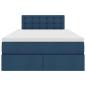 Preview: ARDEBO.de - Bett mit LED-Lichtleisten mit Kopfteil Blau 120 x 200 cm Stoff