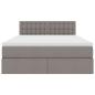 Preview: Bett mit LED-Lichtleisten mit Kopfteil Taupe 140 x 190 cm Stoff