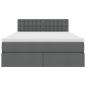 Preview: Bett mit LED-Lichtleisten Dunkelgrau 140 x 200 cm Stoff