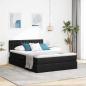 Preview: ARDEBO.de - Bett mit LED-Lichtleisten Schwarz 140 x 200 cm Stoff
