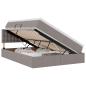 Preview: LED-Speicherbett mit Matratze Taupe 140 x 200 cm Stoff