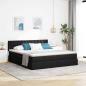 Preview: ARDEBO.de - Bett mit LED-Lichtleisten Schwarz 180 x 200 cm Stoff