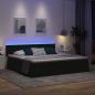 Preview: Bett mit LED-Lichtleisten Schwarz 200 x 200 cm Stoff