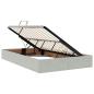 Preview: ARDEBO.de - Bett mit LED-Lichtleisten Hellgrau 120 x 200 cm Samt