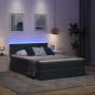 Preview: Bett mit LED-Lichtleisten Dunkelgrau 140 x 200 cm Samt