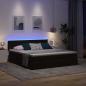 Preview: Bett mit LED-Lichtleisten Schwarz 180 x 200 cm Samt