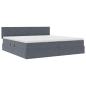 Preview: LED-Speicherbett mit Matratze Dunkelgrau 200 x 200 cm Samt