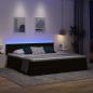 Preview: Bett mit LED-Lichtleisten Schwarz 200 x 200 cm Samt