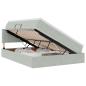Preview: ARDEBO.de - Bett mit LED-Lichtleisten Hellgrau 140 x 190 cm Samt