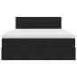 Preview: Bett mit LED-Lichtleisten Schwarz 140 x 200 cm Samt