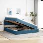 Preview: LED-Speicherbett mit Matratze Dunkelblau 180 x 200 cm Samt