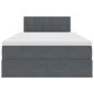 Preview: Bett mit LED-Lichtleisten Dunkelgrau 120 x 200 cm Samt