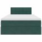 Preview: Bett mit LED-Lichtleisten Dunkelgrün 120 x 200 cm Samt