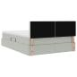 Preview: Bett mit LED-Lichtleisten Hellgrau 140 x 190 cm Samt