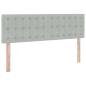 Preview: Bett mit LED-Lichtleisten Hellgrau 140 x 190 cm Samt