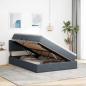 Preview: LED-Speicherbett mit Matratze Dunkelgrau 140 x 190 cm Samt