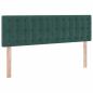 Preview: Bett mit LED-Lichtleisten Dunkelgrün 140 x 190 cm Samt