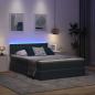 Preview: Bett mit LED-Lichtleisten Dunkelgrau 140 x 200 cm Samt
