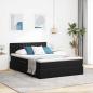 Preview: ARDEBO.de - LED-Speicherbett mit Matratze Schwarz 140 x 200 cm Samt