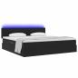 Preview: LED-Speicherbett mit Matratze Schwarz 200 x 200 cm Samt