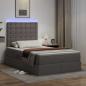 Preview: Bett mit LED-Lichtleisten mit Kopfteil Grau 120 x 200 cm PVC