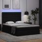 Preview: Bett mit LED-Lichtleisten mit Kopfteil Schwarz 140 x 200 cm PVC