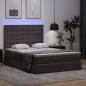 Preview: Bett mit LED-Lichtleisten mit Kopfteil Grau 140 x 200 cm PVC