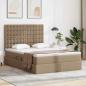 Preview: ARDEBO.de - Bett mit LED-Lichtleisten Cappuccino 140 x 200 cm PVC