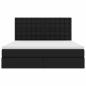Preview: Bett mit LED-Lichtleisten mit Kopfteil Schwarz 180 x 200 cm PVC
