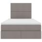 Preview: Bett mit LED-Lichtleisten mit Kopfteil Taupe 120 x 200 cm Stoff