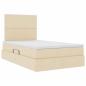 Preview: LED-Speicherbett mit Matratze Creme 120 x 200 cm Stoff
