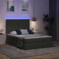 Preview: Bett mit LED-Lichtleisten Dunkelgrau 140 x 200 cm Stoff