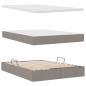 Preview: ARDEBO.de - Bett mit LED-Lichtleisten mit Kopfteil Taupe 140 x 200 cm Stoff