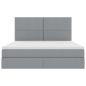 Preview: Bett mit LED-Lichtleisten Hellgrau 180 x 200 cm Stoff