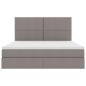 Preview: Bett mit LED-Lichtleisten mit Kopfteil Taupe 180 x 200 cm Stoff