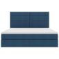 Preview: Bett mit LED-Lichtleisten mit Kopfteil Blau 180 x 200 cm Stoff