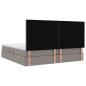 Preview: Bett mit LED-Lichtleisten mit Kopfteil Taupe 200 x 200 cm Stoff