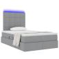 Preview: LED-Speicherbett mit Matratze Hellgrau 120 x 200 cm Stoff