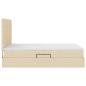 Preview: Bett mit LED-Lichtleisten mit Kopfteil Creme 140 x 200 cm Stoff