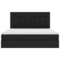 Preview: Bett mit LED-Lichtleisten Schwarz 180 x 200 cm Stoff