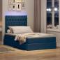 Preview: Bett mit LED-Lichtleisten mit Kopfteil Blau 120 x 200 cm Stoff