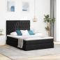 Preview: ARDEBO.de - Bett mit LED-Lichtleisten Schwarz 140 x 200 cm Stoff