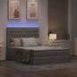Preview: Bett mit LED-Lichtleisten mit Kopfteil Taupe 140 x 200 cm Stoff