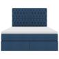 Preview: Bett mit LED-Lichtleisten mit Kopfteil Blau 140 x 200 cm Stoff