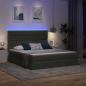 Preview: Bett mit LED-Lichtleisten Dunkelgrau 180 x 200 cm Stoff