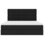 Preview: Bett mit LED-Lichtleisten Schwarz 180 x 200 cm Stoff