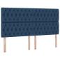 Preview: ARDEBO.de - Bett mit LED-Lichtleisten mit Kopfteil Blau 180 x 200 cm Stoff