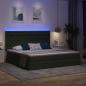 Preview: Bett mit LED-Lichtleisten Dunkelgrau 200 x 200 cm Stoff